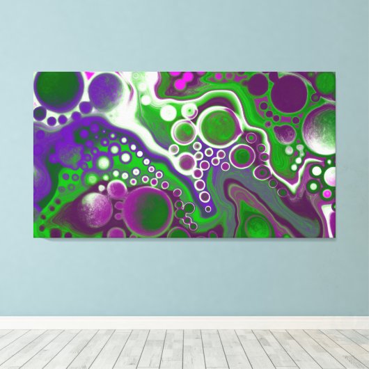 Toile Marbre vert et violet Fluid Art moderne Abstrait (Insitu (Plancher de Bois))