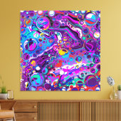 Toile Marbre violet, bleu coloré, Fluide Art (Insitu(Salon))