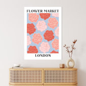 Toile Marché aux fleurs Londres Rose rose pâle Roses Flo