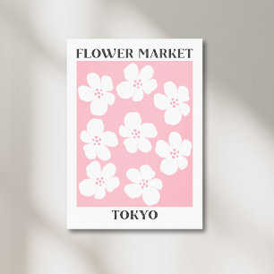 Toile Marché aux Fleurs Tokyo Fleur de Cerisier Rose Flo