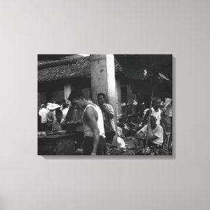 Toile Marché de Changsha, Chine vintage
