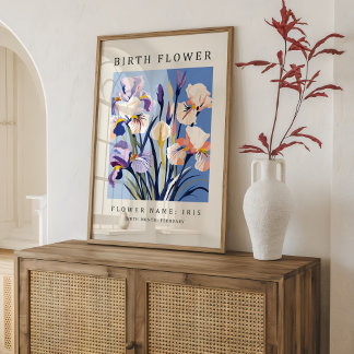 Toile Marché de fleurs du mois de naissance de février