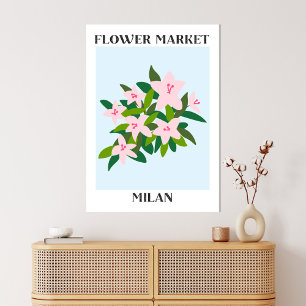 Toile Marché de Fleurs Milan Lily Fleur Rose Floral