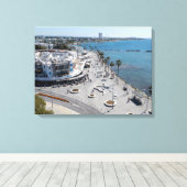 Toile Marche de front de mer de Paphos par drone (Insitu (Plancher de Bois))