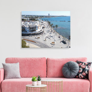 Toile Marche de front de mer de Paphos par drone
