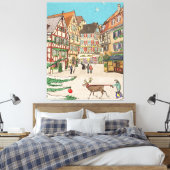 Toile Marché de Noël Strasbourg France d'inspiration rét (Insitu(Chambre))