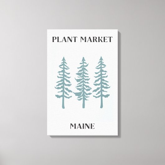 Toile Marché de plantes Maine Green Pine Tree Forest (Recto)