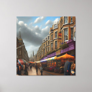 Toile Marché de Portobello coloré Londres Angleterre
