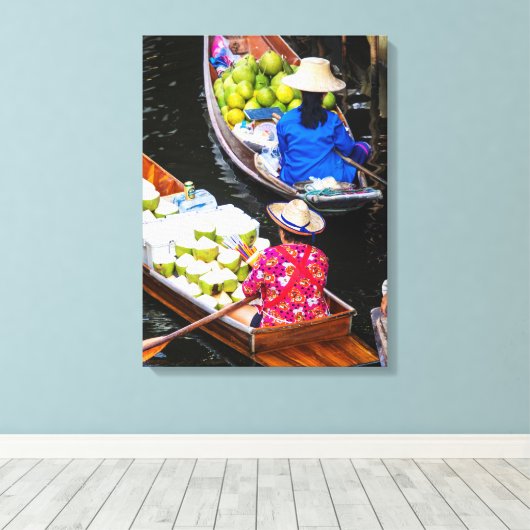 Toile Marché flottant à Bangkok (Insitu (Plancher de Bois))