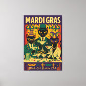 Toile Mardi Gras Black Cat Martini Club Trio (Recto)