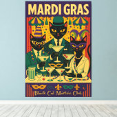 Toile Mardi Gras Black Cat Martini Club Trio (Insitu (Plancher de Bois))