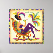 Toile Mardi Gras Femme Au Milieu Du Siècle Avec Martini (Recto)