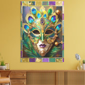 Toile Mardi Gras Gold Ceramic Peacock Feature Masque (Insitu(Salon))