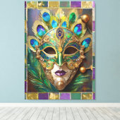 Toile Mardi Gras Gold Ceramic Peacock Feature Masque (Insitu (Plancher de Bois))