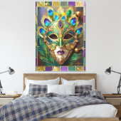 Toile Mardi Gras Gold Ceramic Peacock Feature Masque (Insitu(Chambre))