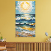 Toile Marée Dorée : Coucher de Soleil Impressionniste su (Insitu(Salon))