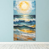 Toile Marée Dorée : Coucher de Soleil Impressionniste su (Insitu (Plancher de Bois))