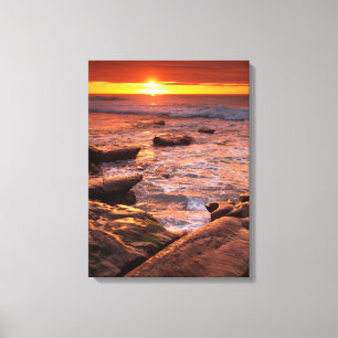 Toile Mares résiduelles au coucher du soleil, Californie