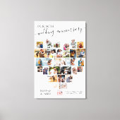 Toile Mariage Anniversaire Script Heart Photo Collage (Recto)