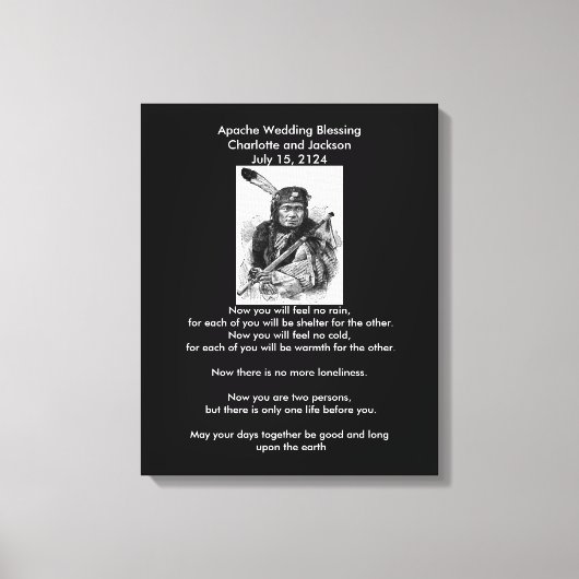 Toile Mariage Apache Bienheureux sang Cheif (Recto)