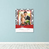 Toile Mariage damassé Rouge, Noir, Blanc (Insitu (Plancher de Bois))