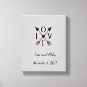 Toile Mariage d'amour personnalisé avec flèches (Recto)