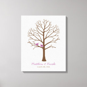 Toile Mariage d'arbre d'empreintes Brown violet