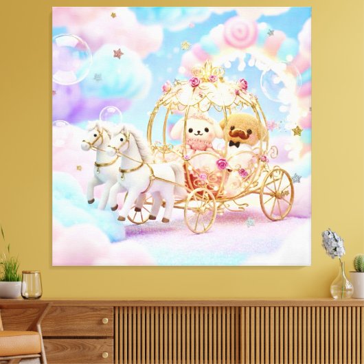 Toile Mariage de chiot mignon Carrosse de conte de fées (Insitu(Salon))