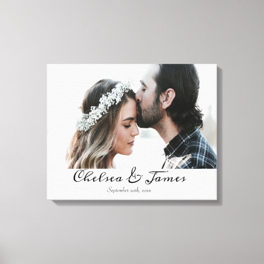Toile Mariage de script de calligraphie photo personnali (Recto)