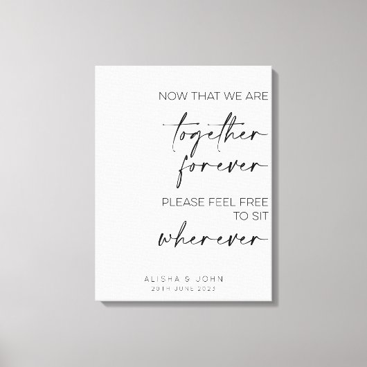 Toile Mariage de siège ouvert // Pas de plan de siège (Recto)