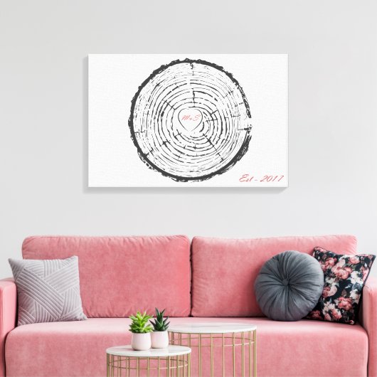 Toile Mariage Guest Book Alternative - Imprimé Canvas (Insitu(Salon))