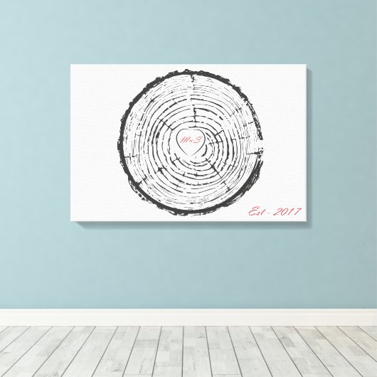 Toile Mariage Guest Book Alternative - Imprimé Canvas (Insitu (Plancher de Bois))