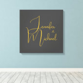 Toile Mariage Moderne Minimaliste Plain Calligraphie Nom (Insitu (Plancher de Bois))