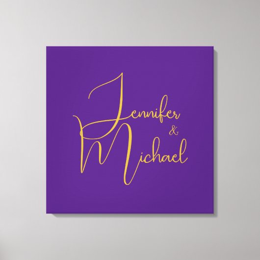 Toile Mariage Moderne Minimaliste Plain Calligraphie Nom (Recto)