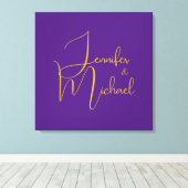 Toile Mariage Moderne Minimaliste Plain Calligraphie Nom (Insitu (Plancher de Bois))