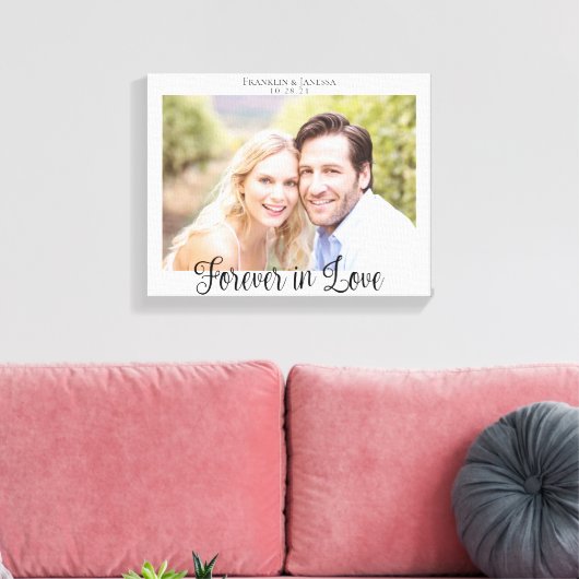 Toile Mariage Moderne Typographie Toujours Amoureux Phot (Insitu(Salon))