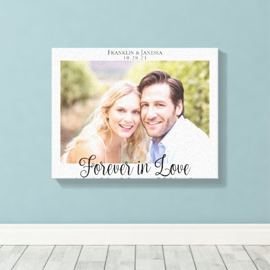 Toile Mariage Moderne Typographie Toujours Amoureux Phot (Insitu (Plancher de Bois))