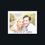 Toile Mariage Moderne Typographie Toujours Amoureux Phot<br><div class="desc">Impression sur toile de photo de typographie de mariage moderne pour toujours dans l'amour. Souvenez-vous de votre mariage, anniversaire ou jour spécial pendant des années avec cette toile personnalisée avec votre photo et notre typographie élégante. Facile à personnaliser avec du texte, des polices et des couleurs. Créé par le designer...</div>