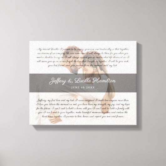 Toile Mariage moderne Vow Art Mariage Anniversaire Photo (Recto)