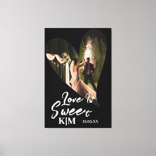 Toile Mariage noir et blanc personnalisé