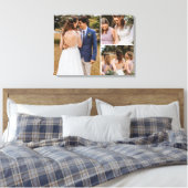 Toile Mariage personnalisable 3 Photos disposition simpl (Insitu(Chambre))
