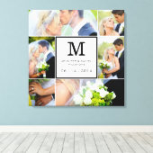 Toile Mariage Photo Collage Modèle Avec Monogramme (Insitu (Plancher de Bois))