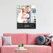 Toile MARIAGE PHOTO DATE m. mrs monochrome noir (Insitu(Salon))