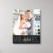 Toile MARIAGE PHOTO DATE m. mrs monochrome noir (Recto)