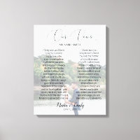 Mariage photo personnalisé & Vows Canvas Imprimer
