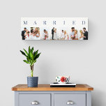 Toile Mariage Photos MARIÉ 7 Collage d'images<br><div class="desc">Elégante impression de toile étirée, personnalisée avec vos photos mariages. Un design élégant dans une palette de couleurs neutres en blanc cassé et bleu foncé - parfait pour les jeunes mariés et cadeaux d'anniversaire. Le modèle photo est configuré pour vous pour ajouter 7 de vos photos préférées qui sont affichées...</div>