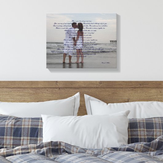 Toile Mariage plage "Je fais" (Insitu(Chambre))