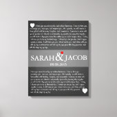 Toile Mariage vow canvas imprimer cadeau anniversaire (Recto)