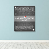 Toile Mariage vow canvas imprimer cadeau anniversaire (Insitu (Plancher de Bois))