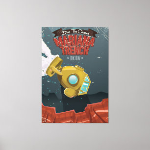 Toile Marianas Trench poster de voyage de dessin animé v